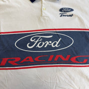 J- Vintage 90s Ford Taurus Racing Graphic & Text Made In USA Polo Shirt - XL