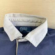 Vintage 90s Polo RL Embroidered Logo Long Sleeve Rugby Shirt - M