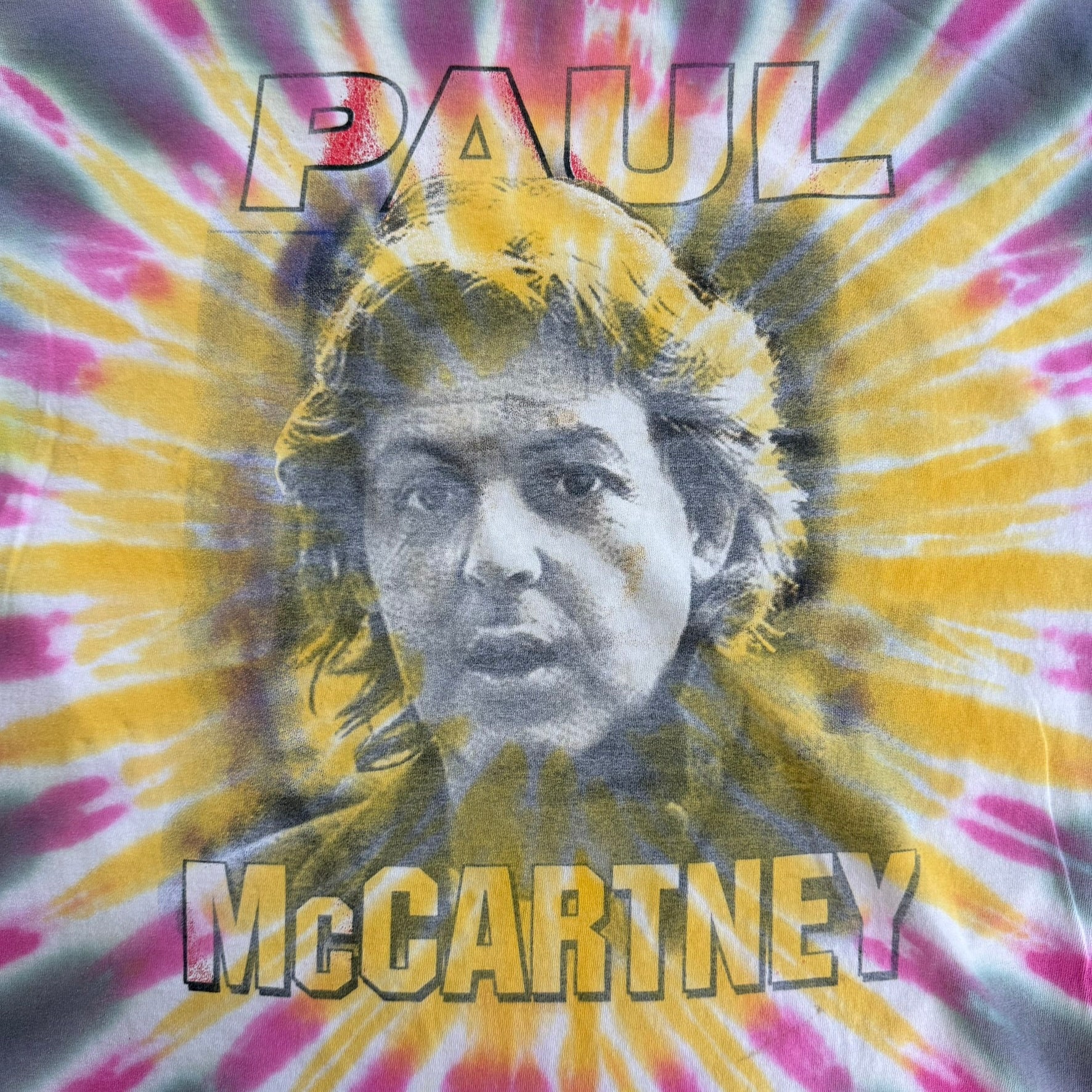 J- Vintage '02 Paul McCartney Back In The US Graphic Picture Tie Dye Tee - XL