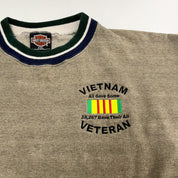 F- Vintage Vietnam Veteran Embroidered Text Harley Davidson Tag Crewneck