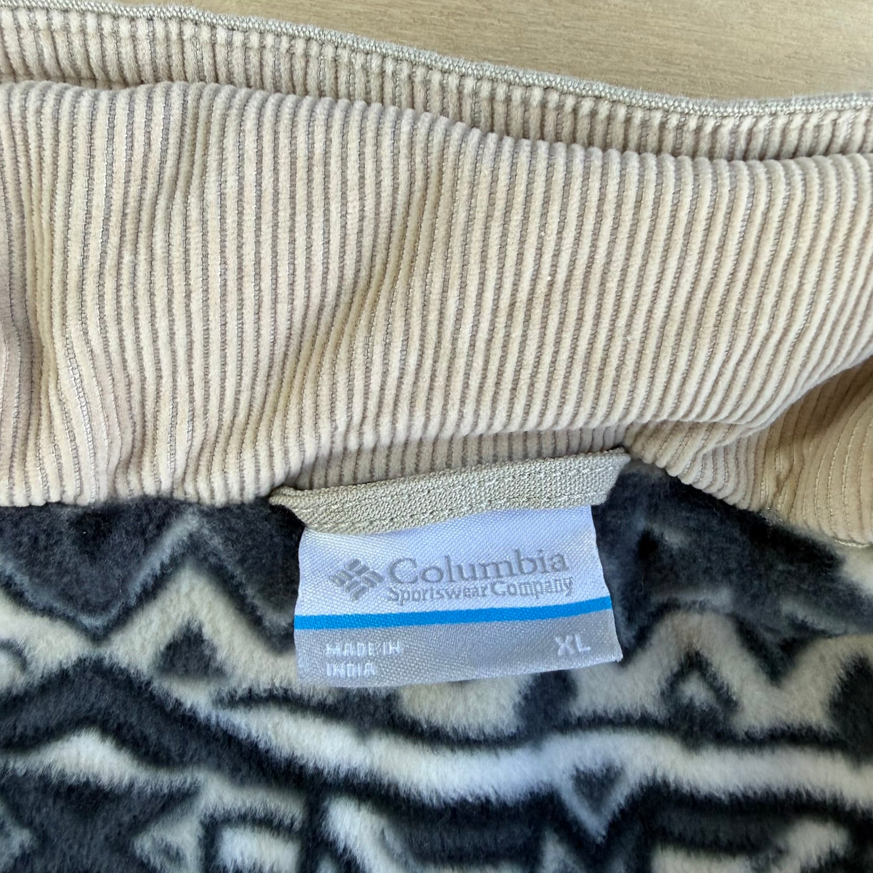Vintage Columbia Fleece Lined Beige Canvas Zip Up Winter Jacket - XL
