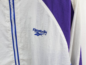 Z- Vintage 90s Reebok Nylon Windbreaker White/Purple