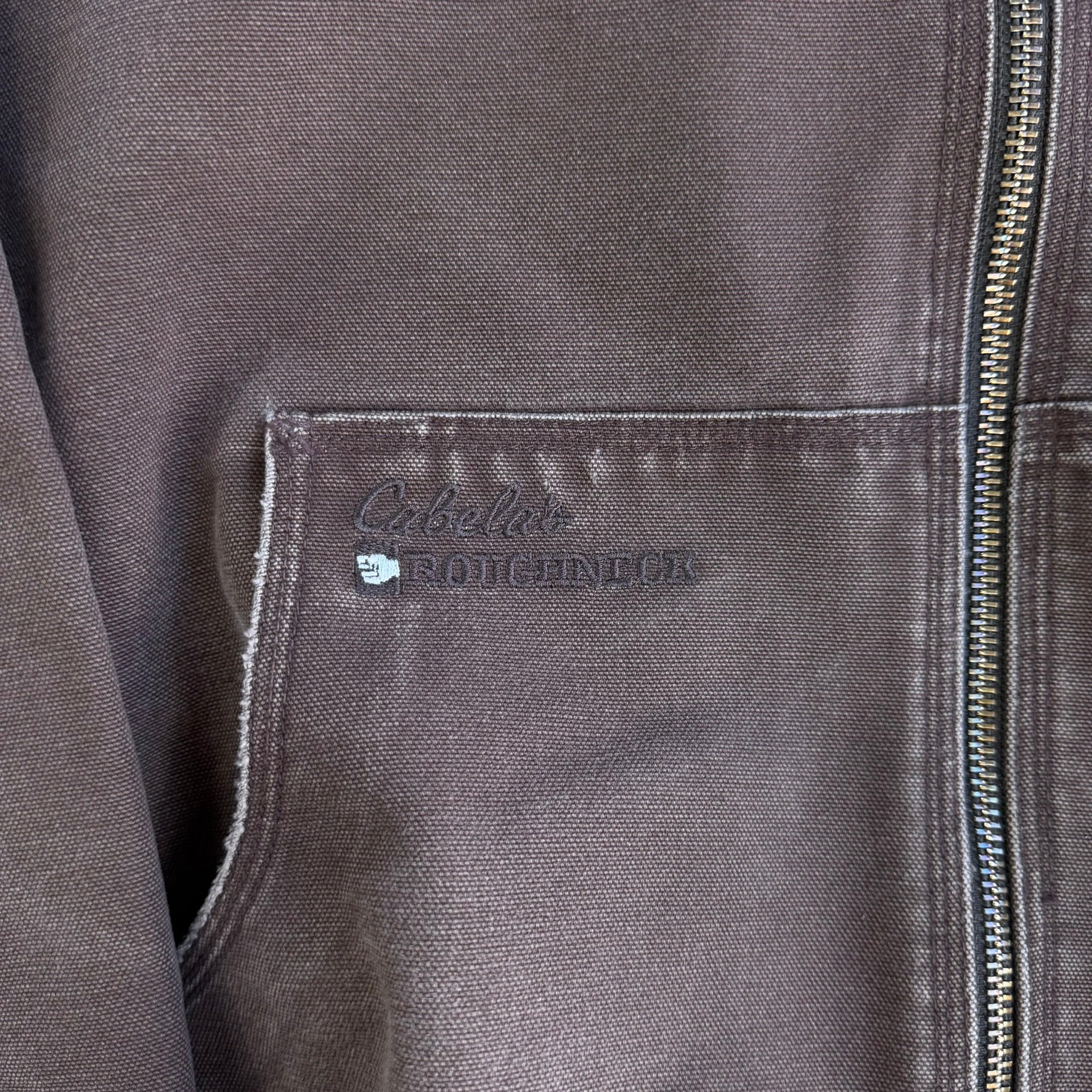 Vintage Cabela's Chocolate Brown Canvas Hooded Workwear Jacket - L