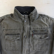 Levi's Olive Green Washed Cotton Zip Up Field Jacket - L