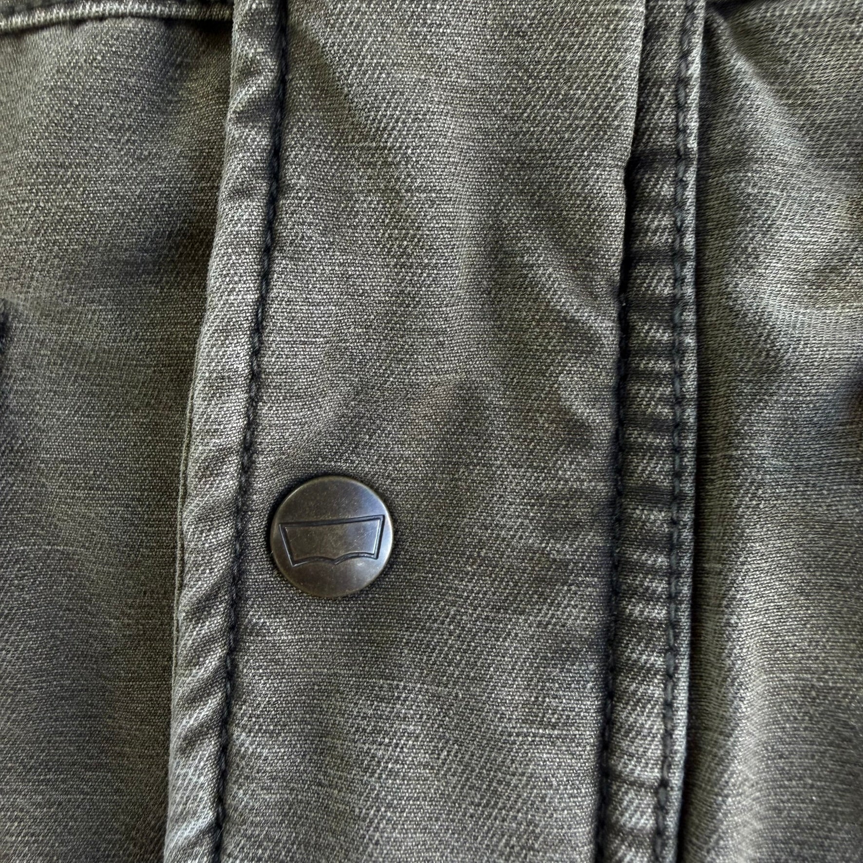 Levi's Olive Green Washed Cotton Zip Up Field Jacket - L