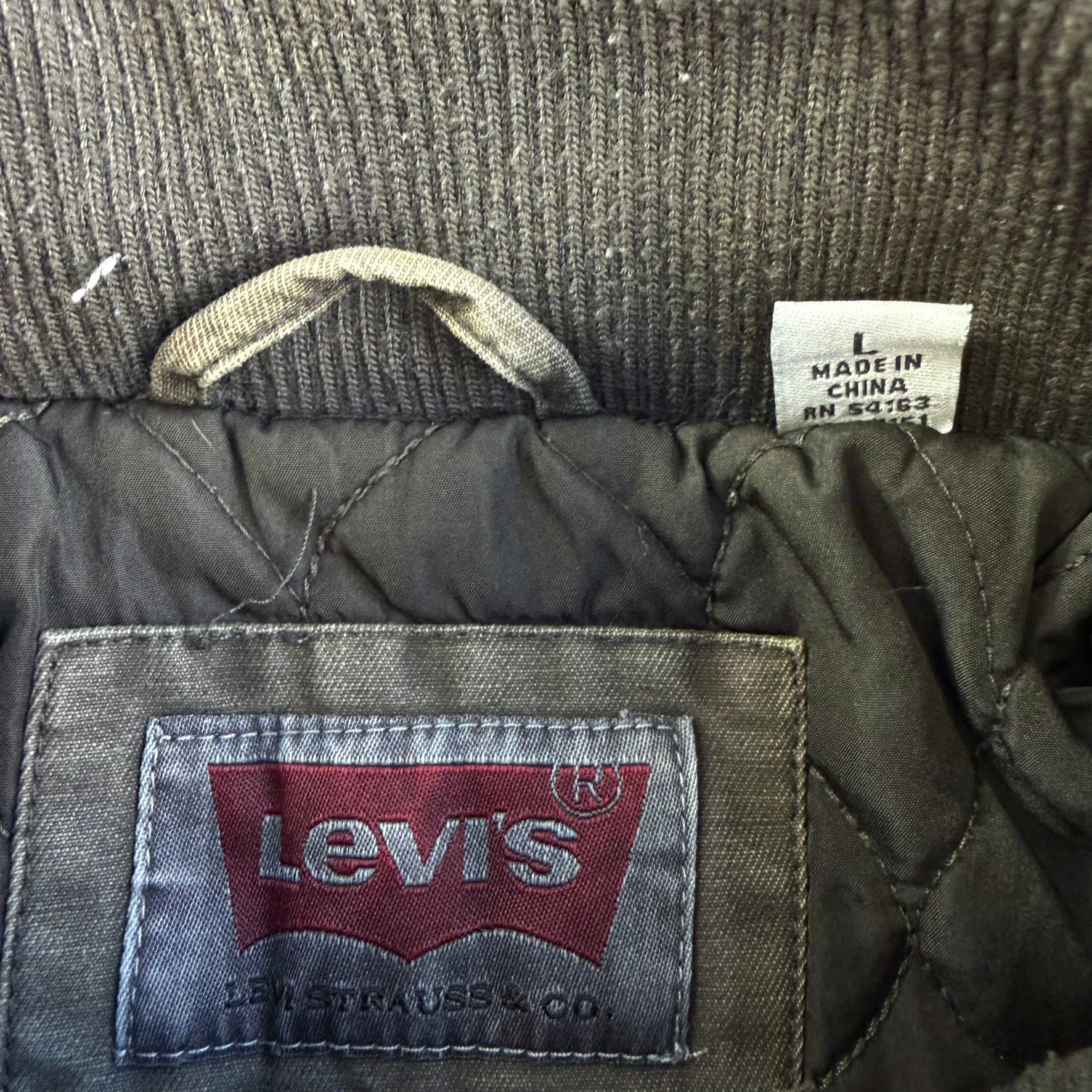 Levi's Olive Green Washed Cotton Zip Up Field Jacket - L