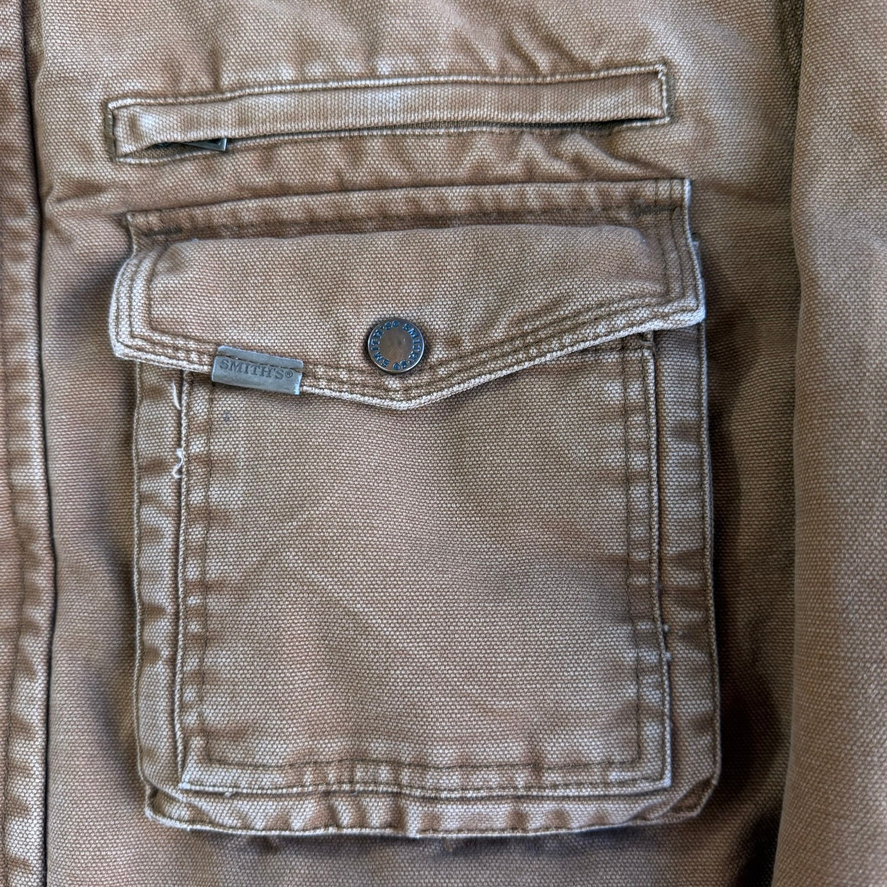 Vintage Smith Sherpa Lined Canvas Hooded Work Jacket - M