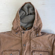 Vintage Smith Sherpa Lined Canvas Hooded Work Jacket - M