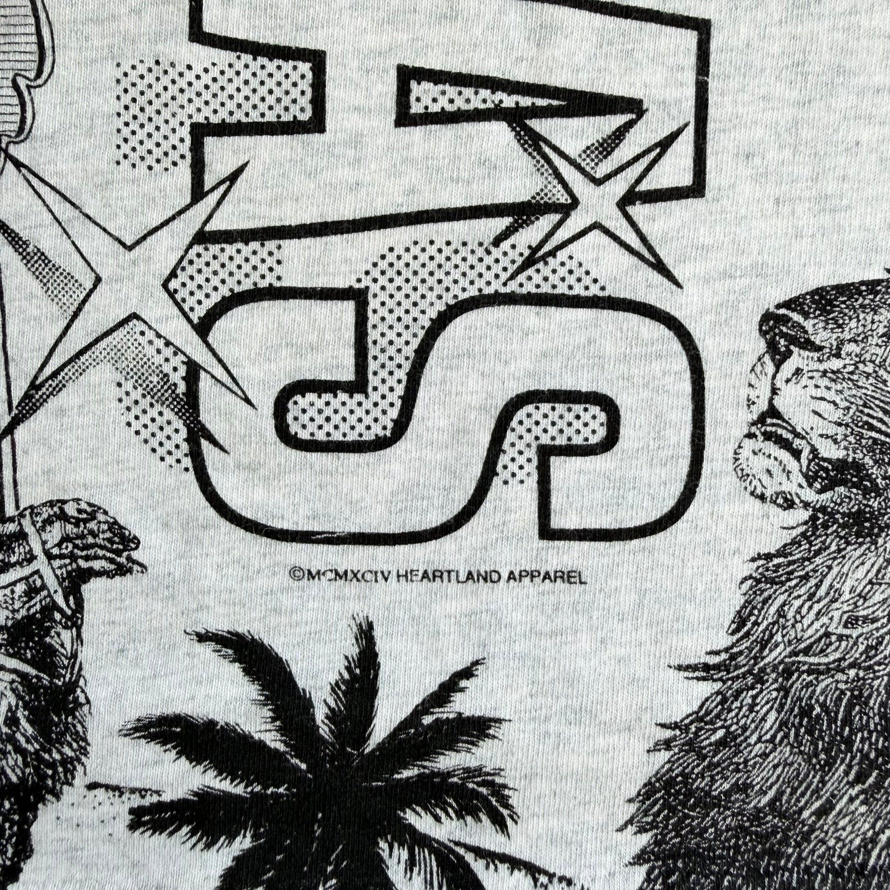 J- Vintage Las Vegas Hotels & Casino All Over Print Graphic Single Stitch Tee - L