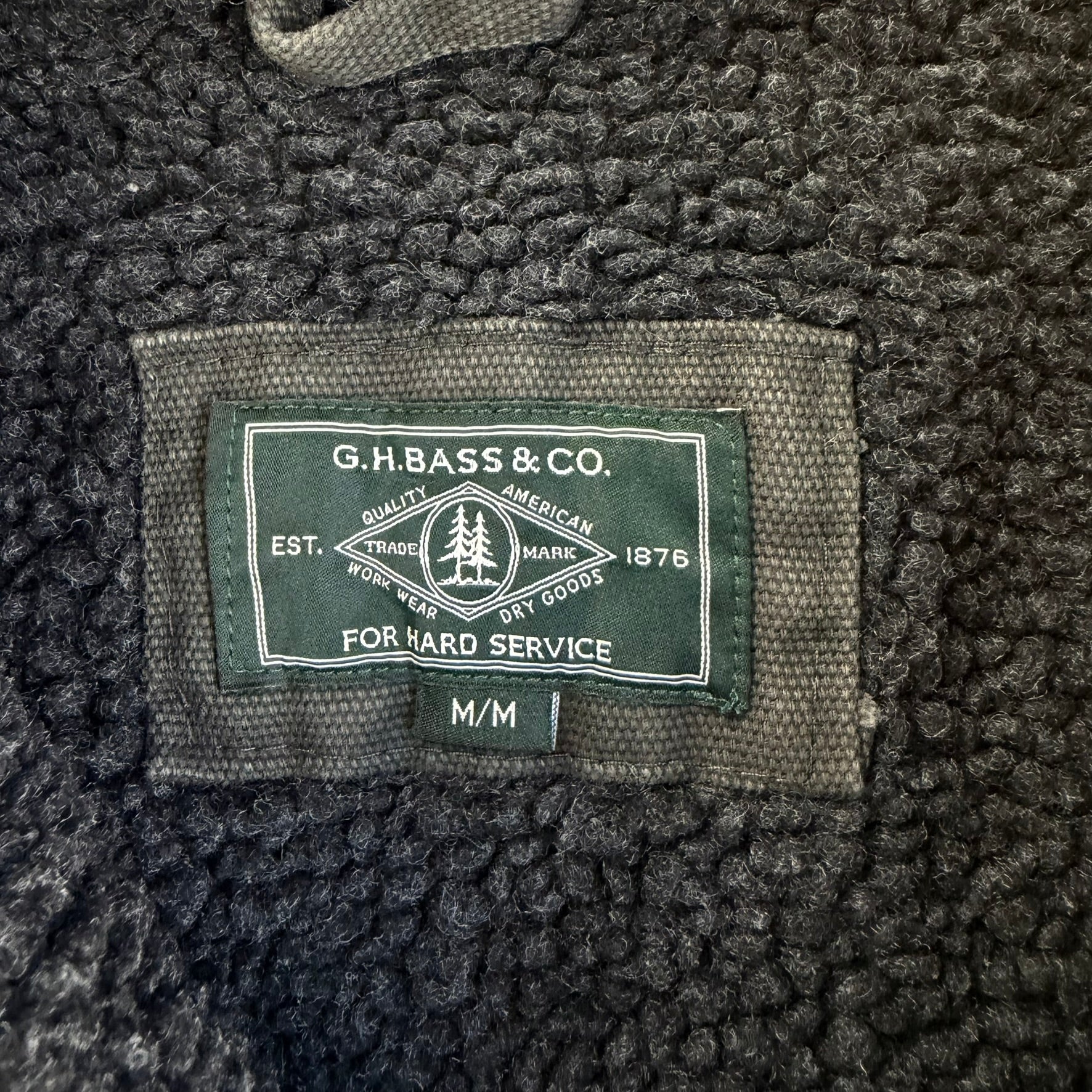 Vintage G.H Bass Co Sherpa Lined Canvas Hooded Work Jacket - M