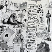 J- Vintage Las Vegas Hotels & Casino All Over Print Graphic Single Stitch Tee - L
