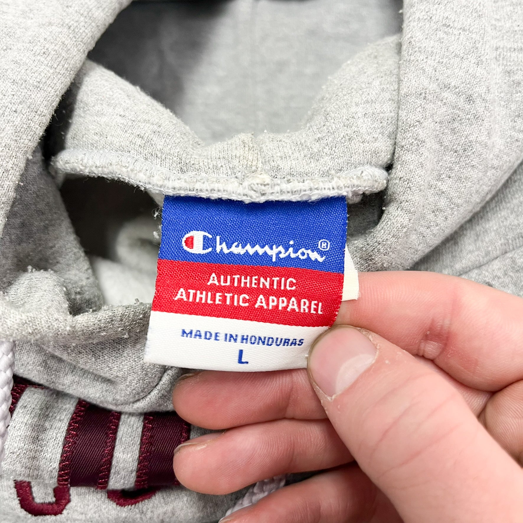 F- Vintage Champion Brooklyn College Embroidered Text Hoodie