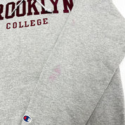 F- Vintage Champion Brooklyn College Embroidered Text Hoodie