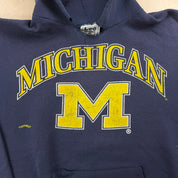 J- Vintage University Of Michigan Text Made In USA Hoodie - L
