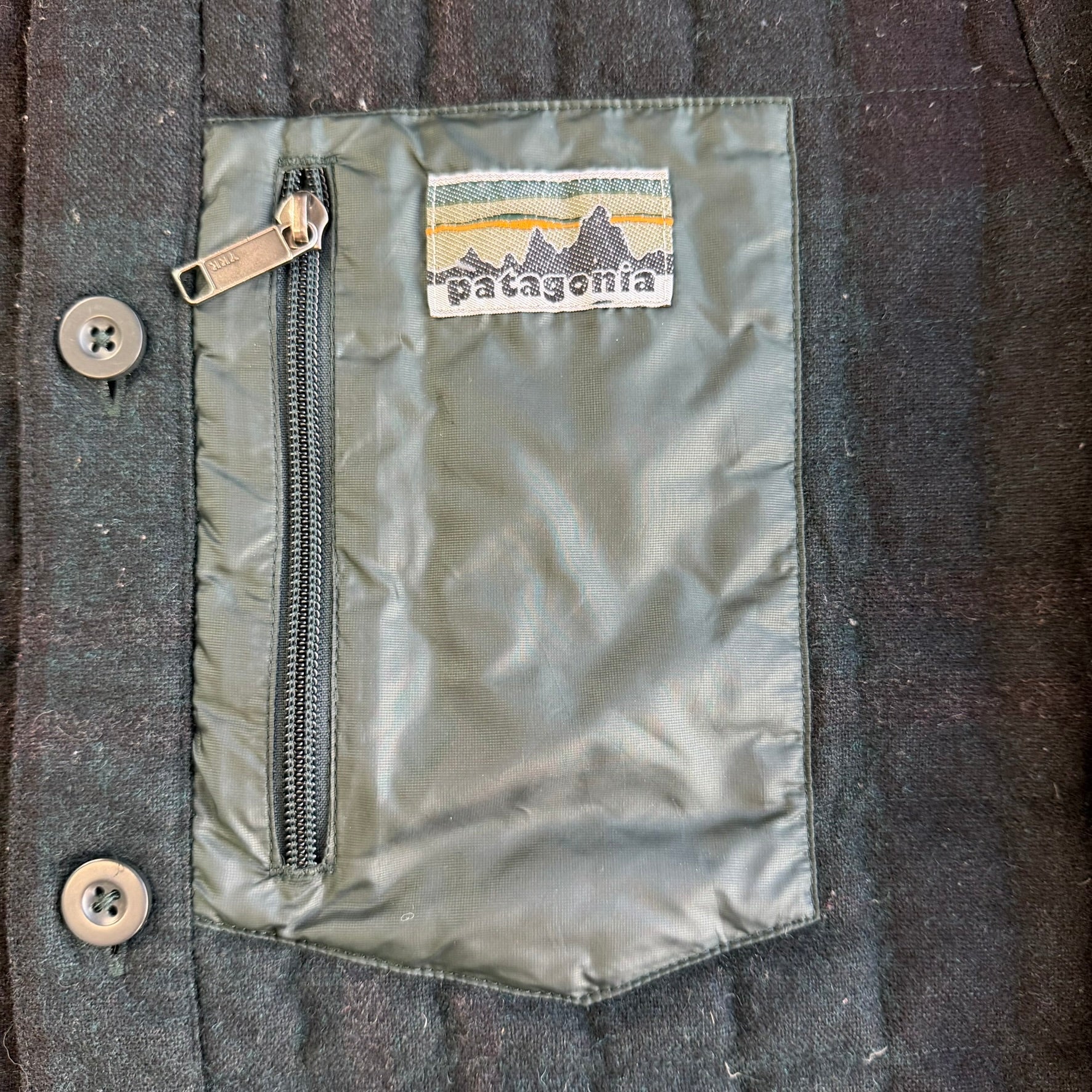 Vintage Patagonia Men's Wool Recycled Down Shirt Polar Fleece Jacket - M
