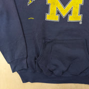 J- Vintage University Of Michigan Text Made In USA Hoodie - L