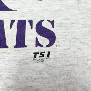 F- Vintage 1992 Kansas State Wildcats Text & Mascot Double Collar Tee