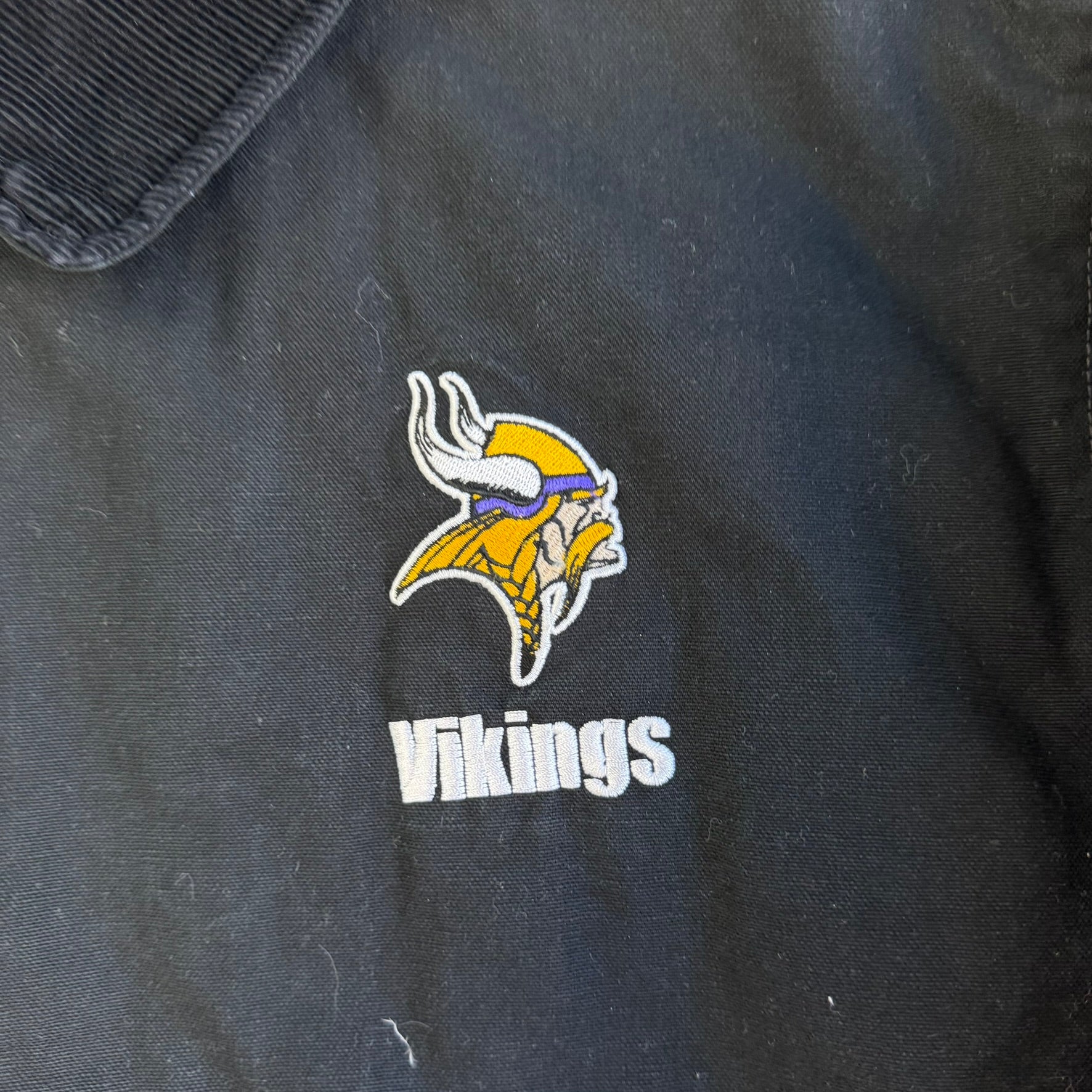 Vintage Dunbrooke Vikings Patch Quilt Lined Canvas Work Jacket - L