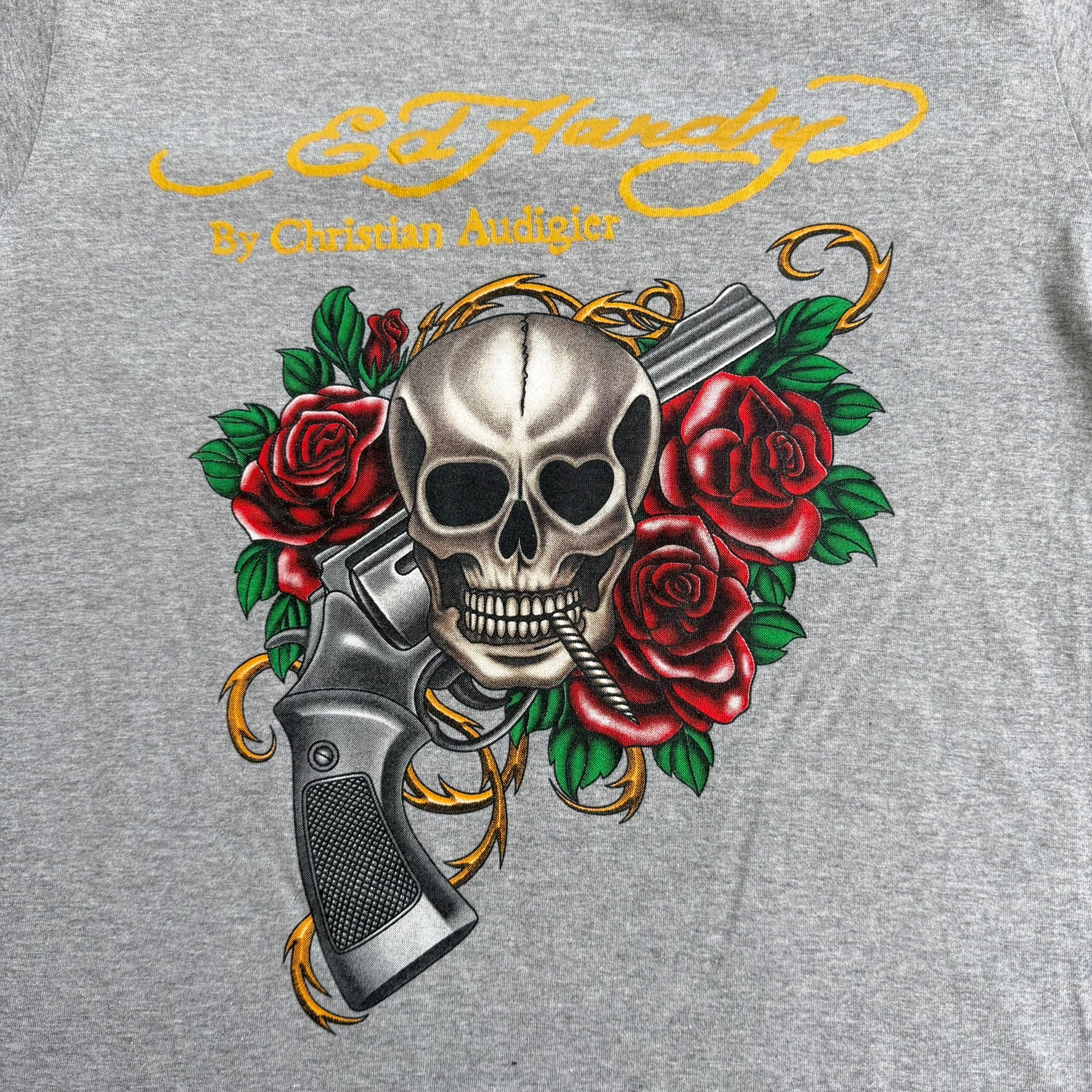 J- Vintage Y2K Ed Hardy Skull & Roses Graphic Tee - M