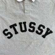 J- Vintage Stussy Embroidered Chenille Text Rugby Shirt - L