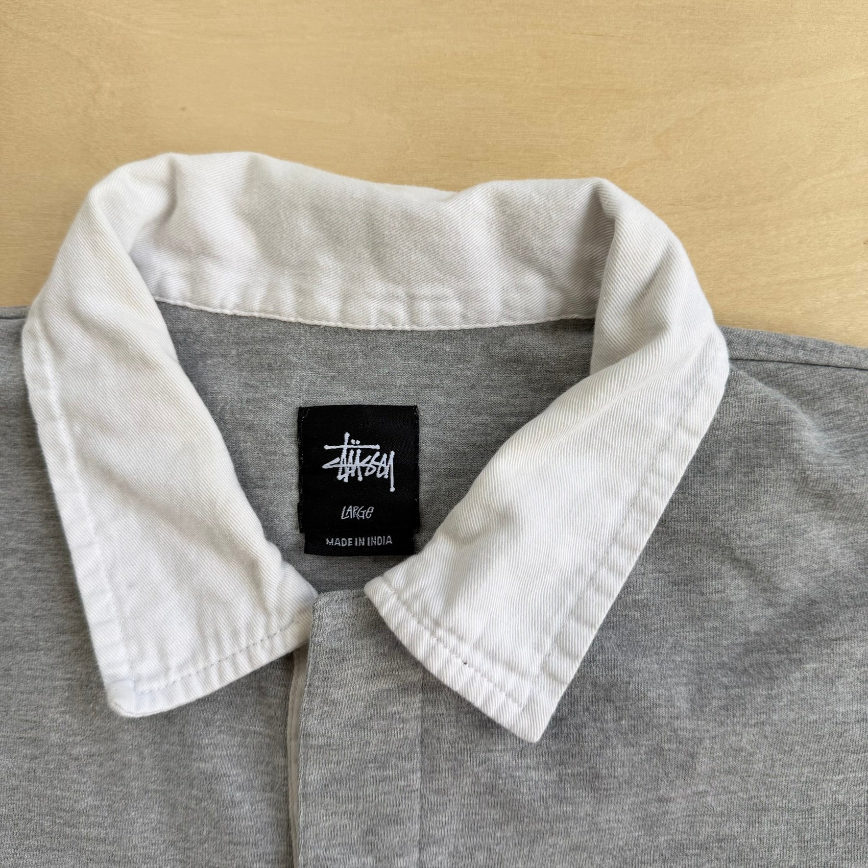 J- Vintage Stussy Embroidered Chenille Text Rugby Shirt - L