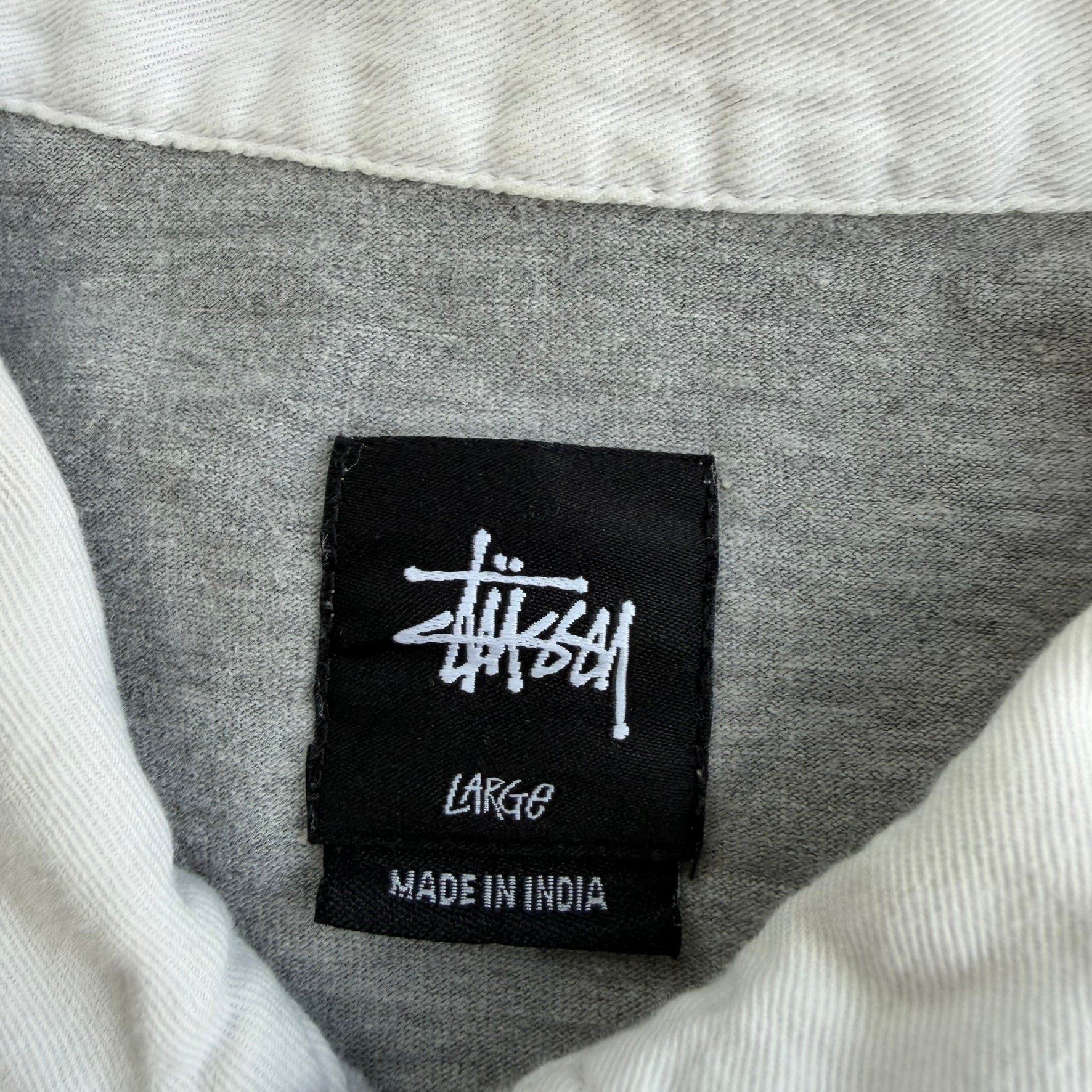 J- Vintage Stussy Embroidered Chenille Text Rugby Shirt - L