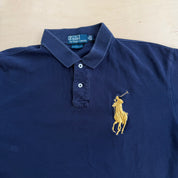 J- Vintage Polo RL Embroidered Logo Navy Polo Shirt - XL