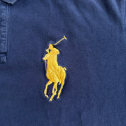 J- Vintage Polo RL Embroidered Logo Navy Polo Shirt - XL