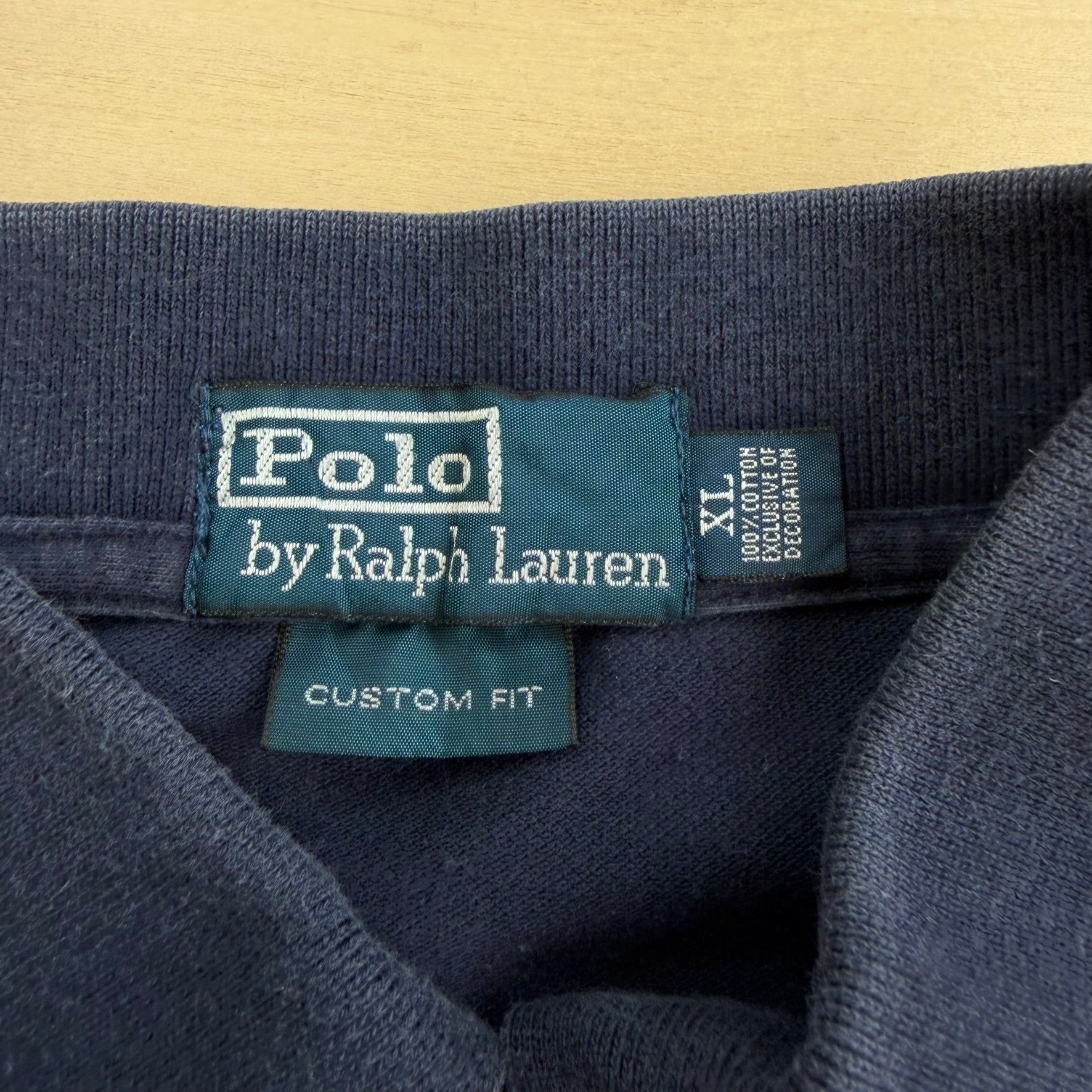 J- Vintage Polo RL Embroidered Logo Navy Polo Shirt - XL