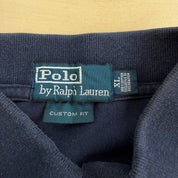 J- Vintage Polo RL Embroidered Logo Navy Polo Shirt - XL