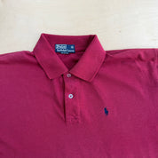 J- Vintage Polo RL Embroidered Logo Maroon Polo Shirt - XL
