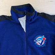 Vintage Toronto Blue Jays MLB Chalkline Embroidered Text Logo Zip Up Polar Fleece - M