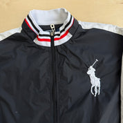 J- Vintage Polo RL Embroidered Logo Nylon Zip Up Track Jacket - XL