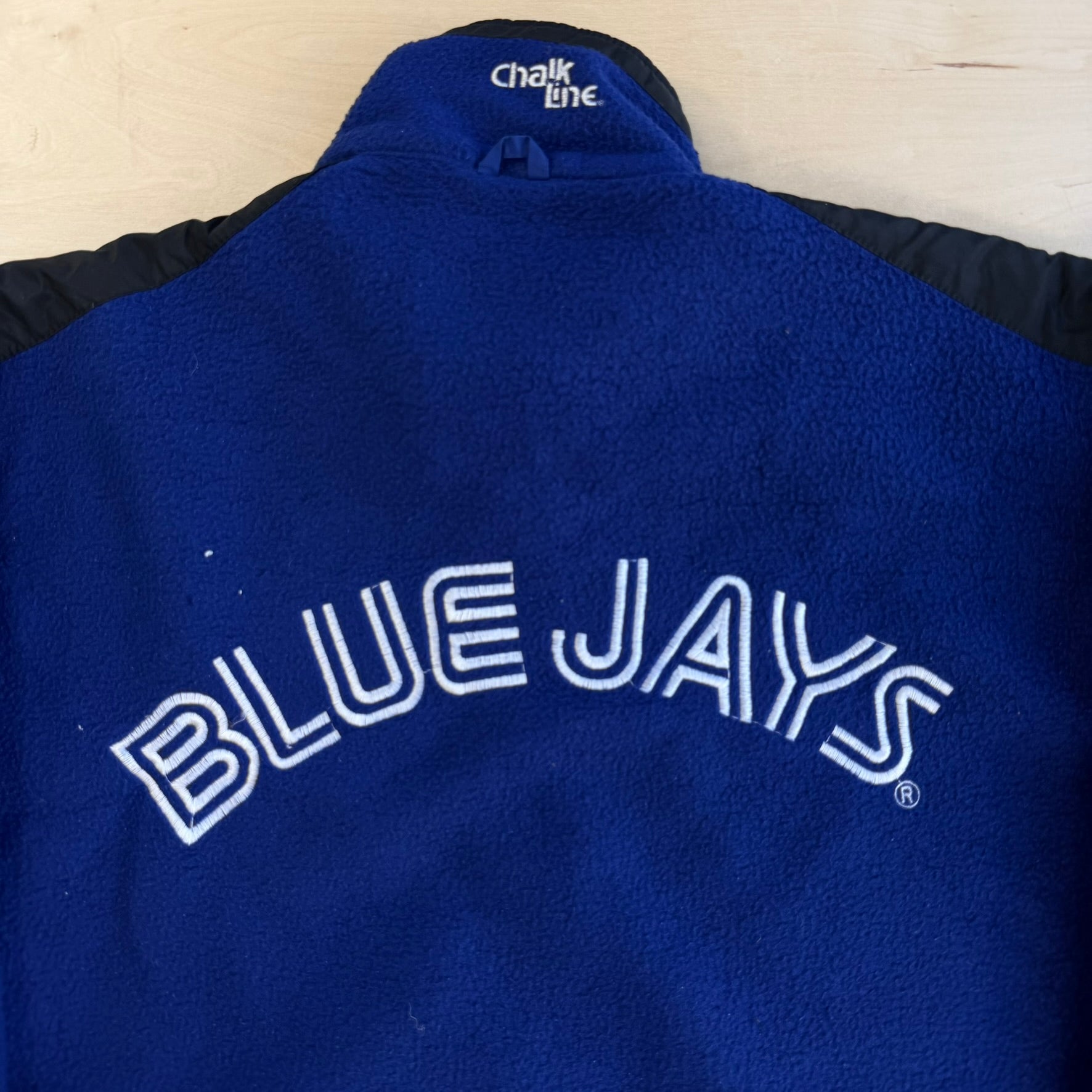 Vintage Toronto Blue Jays MLB Chalkline Embroidered Text Logo Zip Up Polar Fleece - M