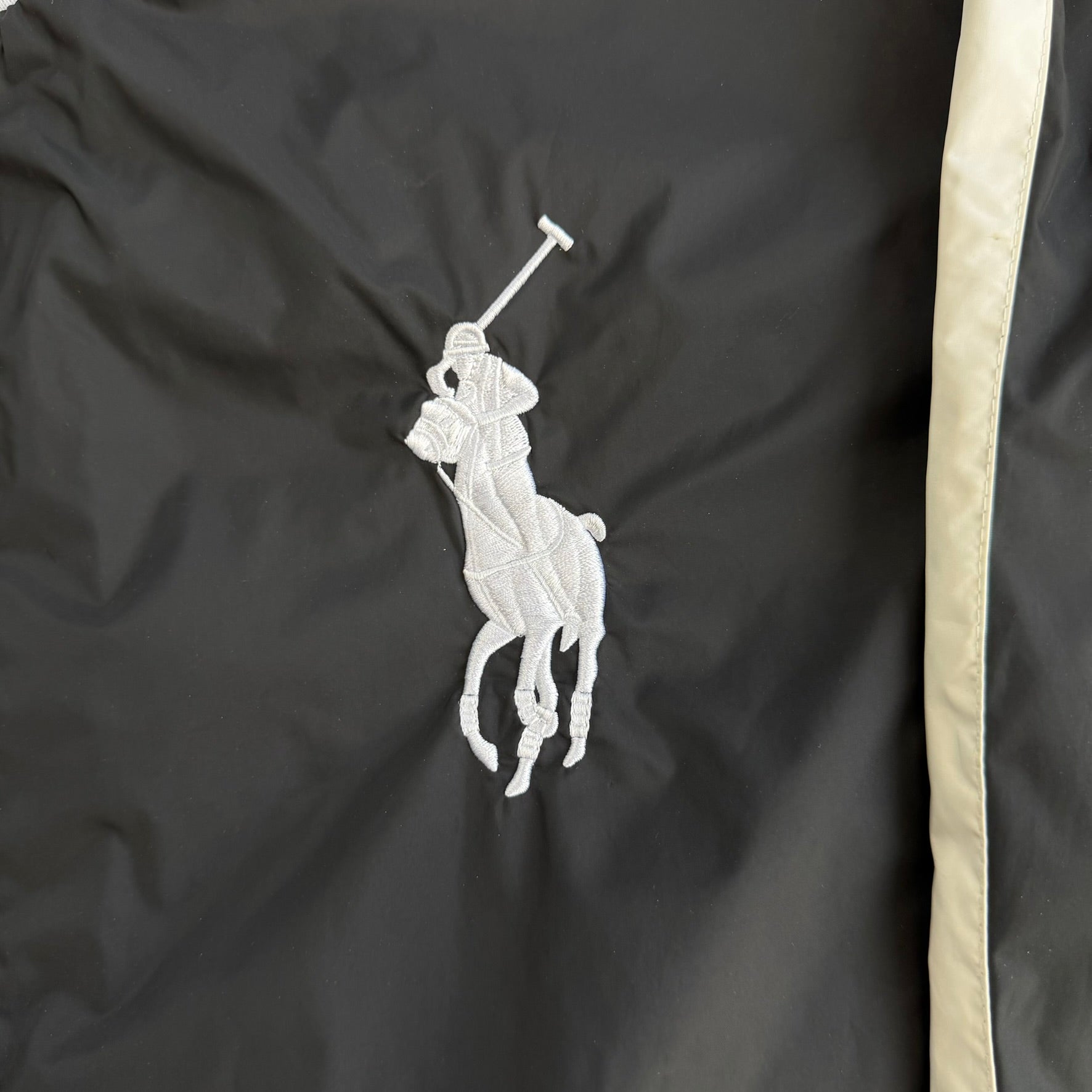 J- Vintage Polo RL Embroidered Logo Nylon Zip Up Track Jacket - XL