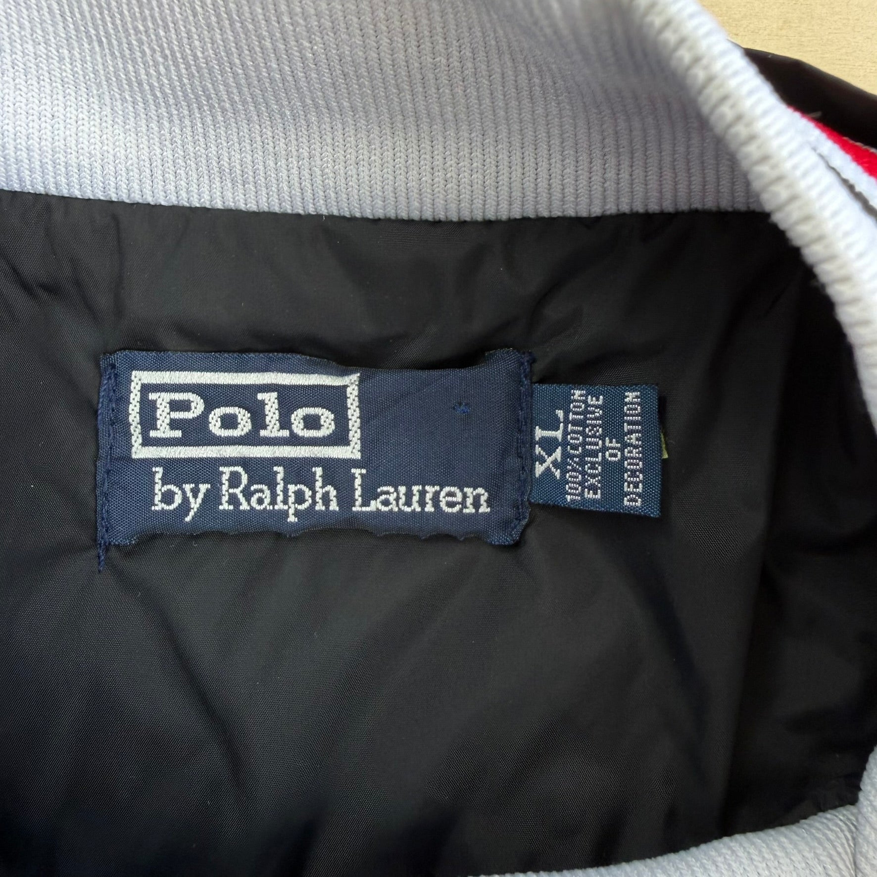 J- Vintage Polo RL Embroidered Logo Nylon Zip Up Track Jacket - XL