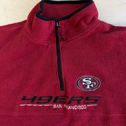 Vintage San Francisco 49ers NFL Embroidered Text Logo Quarter Zip Polar Fleece - XL