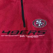 Vintage San Francisco 49ers NFL Embroidered Text Logo Quarter Zip Polar Fleece - XL