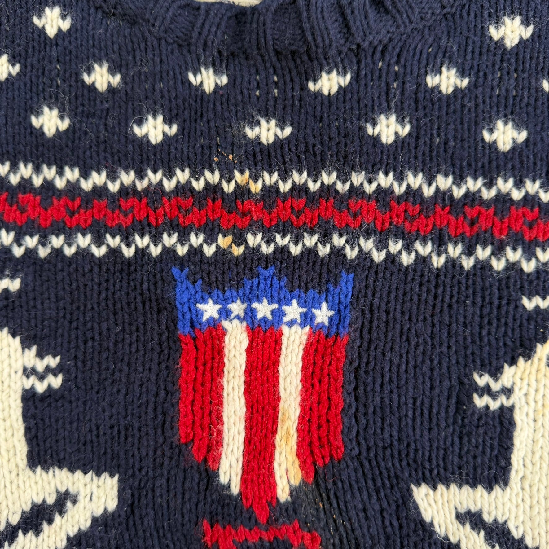J- Vintage 90s Polo RL Deer & US Emblem Cotton Knit Sweater - XL