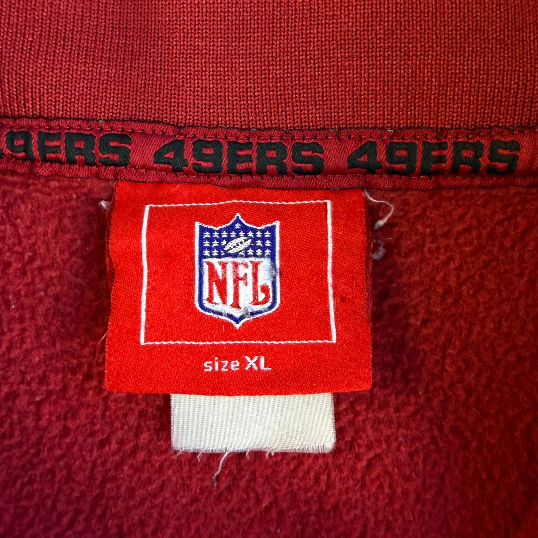 Vintage San Francisco 49ers NFL Embroidered Text Logo Quarter Zip Polar Fleece - XL