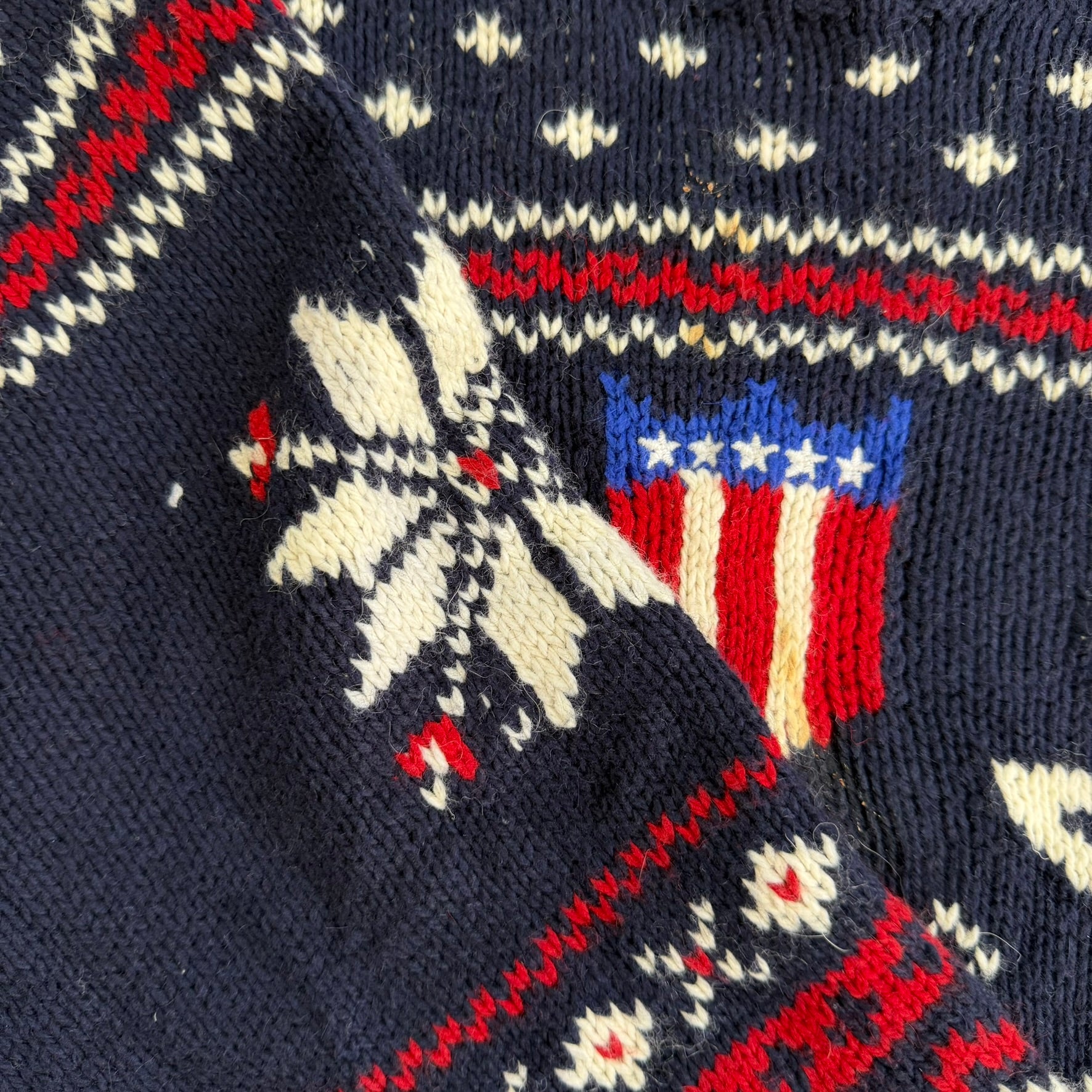J- Vintage 90s Polo RL Deer & US Emblem Cotton Knit Sweater - XL