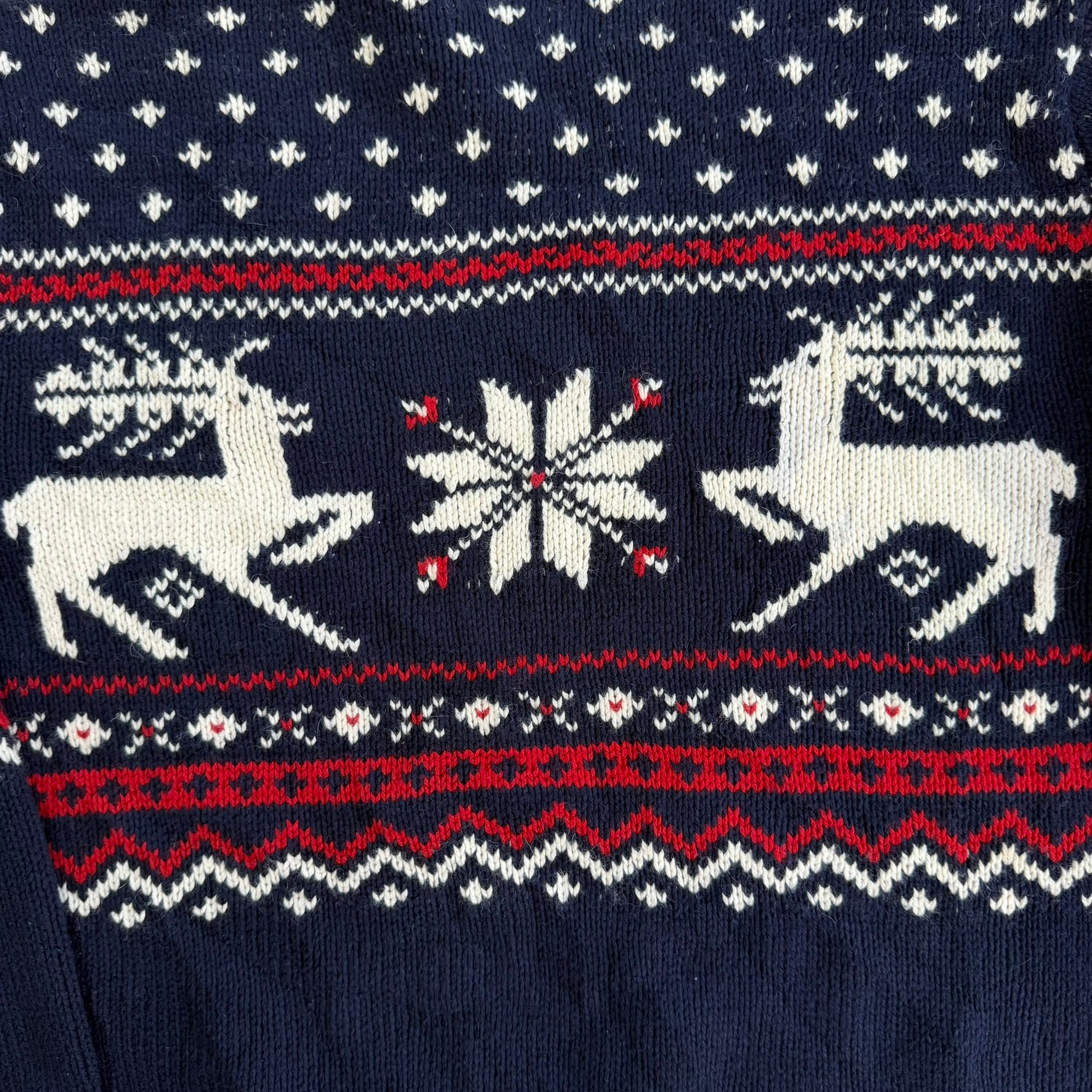 J- Vintage 90s Polo RL Deer & US Emblem Cotton Knit Sweater - XL