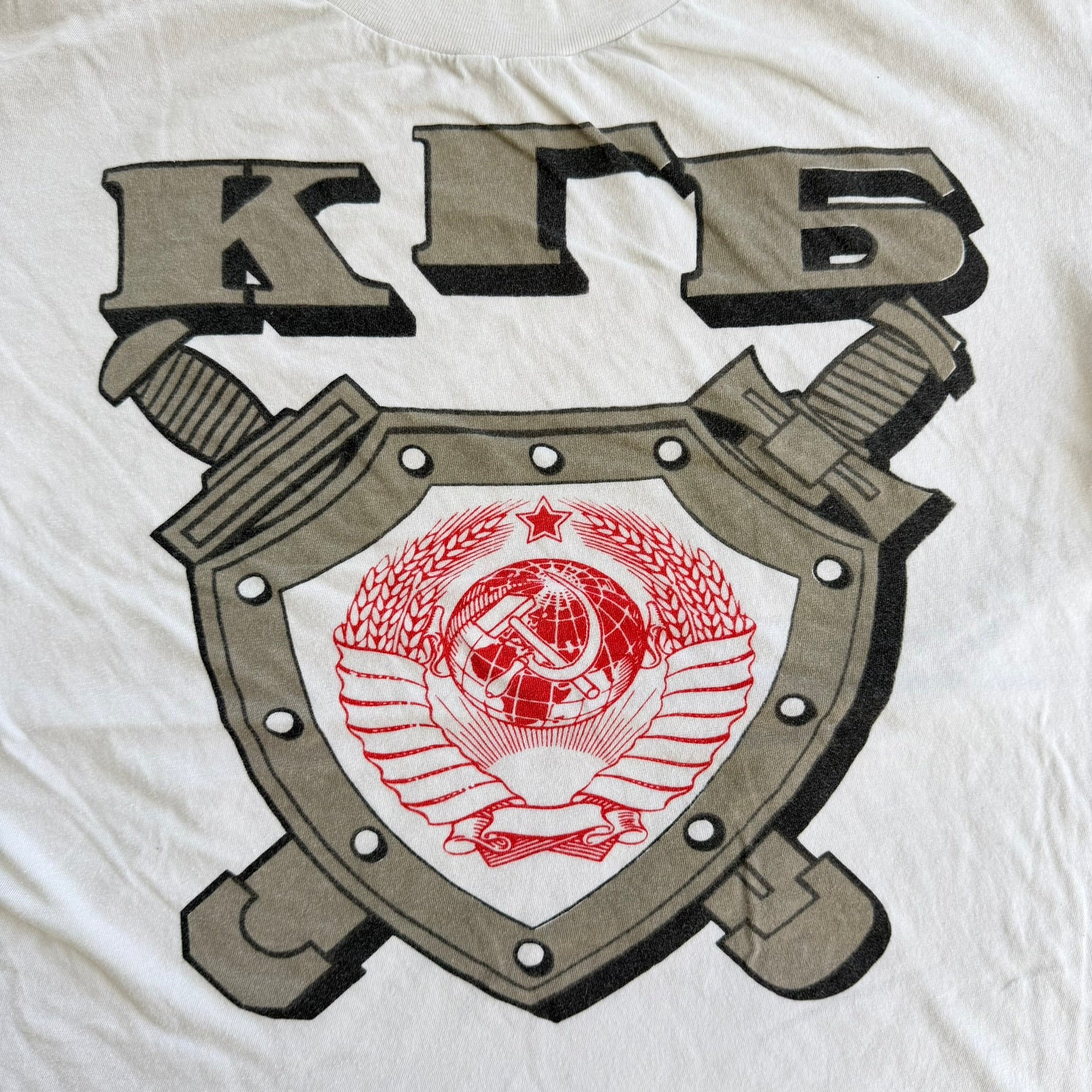 J- Vintage 90s Soviet Union KGB Graphic Single Stitch Tee - L