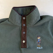 Polo RL Embroidered Heritage Polo Bear Button T-Snap Polar Fleece - M