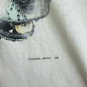 J- Vintage '89 Uconn Huskies Text & Graphic Single Stitch Tee - L