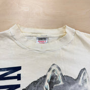 J- Vintage '89 Uconn Huskies Text & Graphic Single Stitch Tee - L