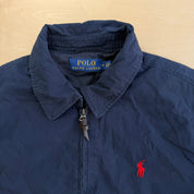 J- Vintage Polo RL Embroidered Logo Navy Harrington Zip Up Jacket - M