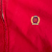 J- Vintage Tommy Hilfiger 90's Embroidered Crest Red Harrington Zip Up Jacket - L