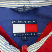 J- Vintage Tommy Hilfiger 90's Embroidered Crest Red Harrington Zip Up Jacket - L