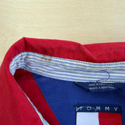 J- Vintage Tommy Hilfiger 90's Embroidered Crest Red Harrington Zip Up Jacket - L